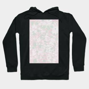 Pastel Paint Spill Pattern Green, Pink, White Hoodie